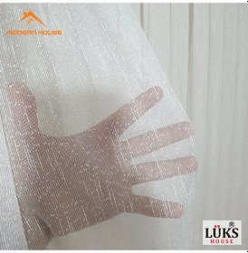 Resim Lüks Tül Perde Şantuk Keten Kırk Beyaz Rengi - Modern House 