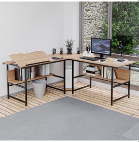 Resim 300-e Açık Ceviz Ebru L Bilgisayar Ve Çizim Masası Açık Ceviz 