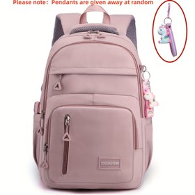 Resim 1pc Kadınlar için Naylon Casual Sırt Çantası - Büyük Kapasite, Düz Renk, Çoklu Bölümlü Seyahat Çantası, Ayarlanabilir Askılar, Fermuar Kapatma, Polyester Astar 