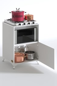 Resim Kenzlife Ocak Dolabı Revbahar Byz 85*60*56 Hazır Mutfak Klasik Set Üstü Ocak Için Arkalıksız 