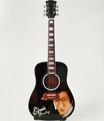 Resim El Yapımı 1/4 Ölçek Minyatür Akustik Gitar Elvis Presley 