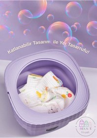 Resim BEKAZE KATLANIR PORTATİF YENİ NESİL MİNİ ÇAMAŞIR MAKİNESİ 13 LT 
