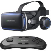 Resim Sharplace Android Ios Için 3D Video Vr Gözlük Kulaklıklar 4.7 Inç-6.0 Inç Cep Telefonu (Yurt Dışından) 