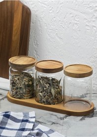 Resim Akasya 3lü Kavanoz Seti - Cam Kavanoz Takımı - 3x600 Ml 