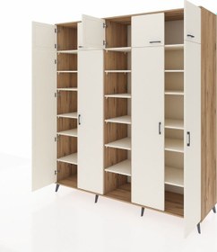 Resim Kronos Dolap 18 Raflı 9 Kapaklı 220x59x243 Çam-aytaşı/aytaşı Çok Renkli 