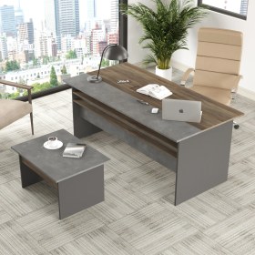 Resim Robin Home Berlin Ab Ofis Büro Masa Takımı Ofis Çalışma Masası Sehpa Barok-Antrasit 