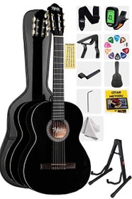 Resim Midex MGX-200BK Kaliteli Klasik Gitar 4/4 Yetişkin Boy Full Set 