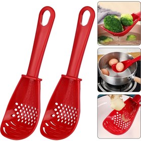 Resim 1/2 Adet 7’si-1 Arada Çok Amaçlı Mutfak Aleti - Sarımsak Öğütücü, Yumurta Çırpıcı & Ayırıcı, Patates Ezici ve Süzgeçli Spatula | Pişirme ve Salata Hazırlığı İçin Yer Tasarrufu Sağlayan Bileşen (Bulaşık Makinesine Uygun) 
