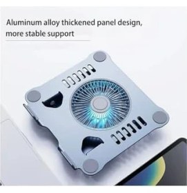 Resim 804D 360 Derece Dönebilir Alüminyum Katlanabilir Laptop Standı (Koyu Gri) 