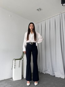 Resim Kadın Lacivert Slimflare Pantolon 