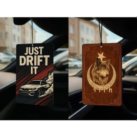 Resim Just Drift It Ve Göktürk Türk Kurt - İkili Oto Kokusu - Dekoratif Araç Kokusu Ve Aksesuarı 
