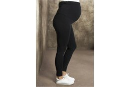 Resim Kadın Siyah Ayarlanabilir Bel Organik Pamuklu Likralı Hamile Tayt 