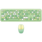 Resim Oldfriend Mofii 666 Usb Kablosuz Sessiz Klavye Ve Mouse Seti Yeşil 10m 2 4g 7 Renk Diğer 