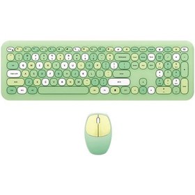 Resim Oldfriend Mofii 666 Usb Kablosuz Sessiz Klavye Ve Mouse Seti Yeşil 10m 2 4g 7 Renk Diğer 