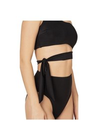 Resim Endeep Kadın Yüksek Bel Yan Bağlama Detaylı Siyah Bikini Takımı-siyah 
