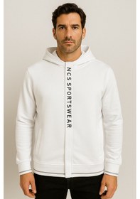 Resim Erkek Sweatshirt Kapüşonlu Beyaz 1657 Beyaz 