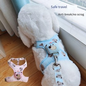 Resim Köpek Tasma ile Tasma, Dayanıklı Polyester, Karikatür Desen, Anti-Kırılma / Çizik, Güvenli Seyahat, Pet Göğüs Arka Askı, Evrensel Kediler ve Köpekler için, Batarya Gerekmez 