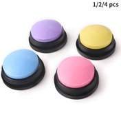 Resim 1 adet/2 adet/4 adet Köpek Ses Kaydı Düğmesi, Evcil Hayvan İletişim Eğitimi Zili, Köpeği Konuşmaya Öğretin, Pil Gerektirmez Rastgele Renk Eşleştirme 