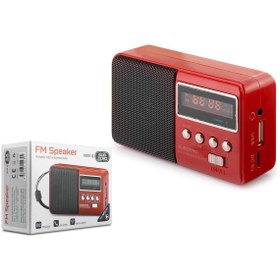 Resim Subzero Mini Nostalji Cep Radyosu Tws/fm Usb Bluetooth Müzik Kutusu kırmız mavi ve siyah 