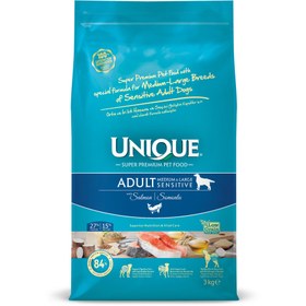 Resim Unique Sensitive Orta ve İri Irk Yetişkin Köpek Maması Somonlu 3 kg 