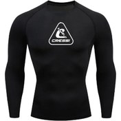 Resim Snapbuy Erkek Uzun Kollu Rashguard - Uv Koruma, Sörf, Dalış, Yüzme Ve Plaj Kıyafeti Chınakahverengi Kahverengi 