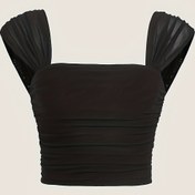 Resim Kadınlar İçin Seksi Kare Yaka Kolsuz Tank Top - Yüksek Esneklikli Naylon/Elastan Karışımı, Hafif Yazlık Kamisol, Makinede Yıkanabilir Düz Renk 