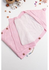 Resim Kız Bebek Düğmeli Pembe Anakucağı Kundak Stl6461 Pembe 