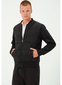 Resim Rich Erkek Siyah Oversize Rüzgar Geçirmez Kışlık Şişme Mont Ceket Çok Renkli 