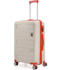 Resim Ççs 5236 Polipropilen Orta Boy Valiz Beyaz-turuncu 