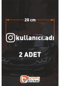 Resim İnstagram Logolu Kullanıcı Adı - 2 Adet 20 Cm - Araç Kelebek Cam 