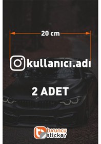 Resim İnstagram Logolu Kullanıcı Adı - 2 Adet 20 Cm - Araç Kelebek Cam 