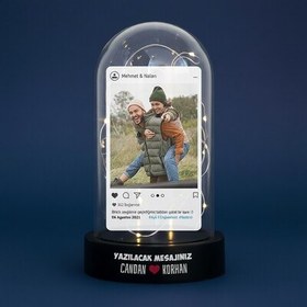 Resim Kişiye Özel Instagram Işıklı Fanus 