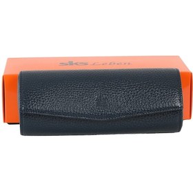 Resim SKS Leben 603 46B 08 Büyük Boy Deri Unisex Gözlük Kabı Mavi 
