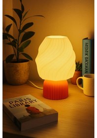 Resim Ice Cream Lamp Masa Lambası Dekorasyon Aydınlatma Gece Lambası Abajur Turuncu 
