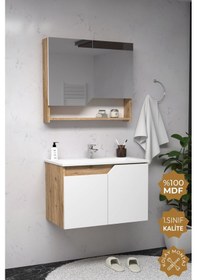Resim Teta Home Napoli 80 Cm Mdf Banyo Dolabı Seti Atlantik Çam-beyaz Atlantik Çam - Beyaz 