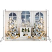 Resim Monyee Noel Temalı 2.1x1.5m Fotoğraf Stüdyo Fon Perdesi - Polyester Kumaş 