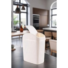 Resim Open Home Concept 3'lü Çöp Kovası, Mutfak, Banyo, Tuvalet, Ofis Çöp Kutusu Krem 