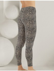 Resim Şahinler Desenli Uzun Likralı Süprem Tayt Mb301 Leopar Çok Renkli 