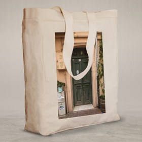 Resim Knitted Handle Canvas Bag - 3 