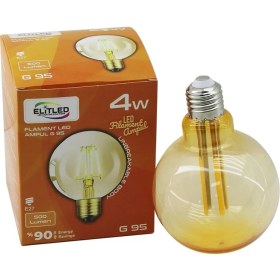 Resim 4W - E27 Gold Color Flament Rustik Ampul 400LUMEN - 2200K Kırılmaz Gövde (5224) 
