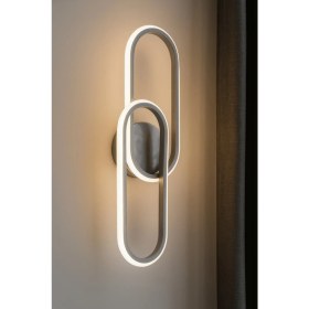 Resim Modern Gri Renkli LED Duvar Aplikü, Banyo, Mutfak ve Salon Için Şık Aydınlatma 