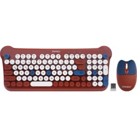 Resim Everest KM-6244 BUNNY Renkli Tuşlu Kahverengi 2.4 ghz + BT Kablosuz Q Multimedia Klavye + Mouse Set 