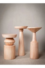 Resim Simillo Home&Living 3'lü Fiskos Yan Sehpa Timeless Mantar Sehpa - Mushroom Table 3 pieces 