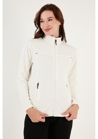 Resim Lela Slim Fit Anti-Pilling Tüylenme Yapmayan Fermuarlı Cepli Hırka 2' Li Paket Bayan Polar 5907002S2 Ekru-Haki 