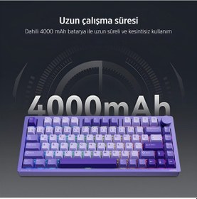 Resim Philips EVNIA SPK8618 Mekanik RGB 81 Tuş USB Bluetooth 2.4 G Kablosuz Oyuncu Klavyesi 