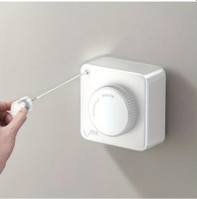 Resim Chenkestoreone Beyaz Görünmez Çamaşır Kurutma İpi, Balkon Ve Banyo İçin Ayarlanabilir Paslanmaz Çelik Kurutma Askısı 