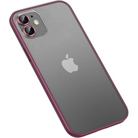 Resim Apple iPhone 11 Kılıf Kamera Lensli Kenar Renkli Şeffaf Kapak 