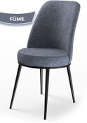 Resim Canisa Concept Dexa Serisi, Üst Kalite Mutfak Sandalyesi, Metal Siyah Iskeletli, 1 Adet Füme Sandalye 