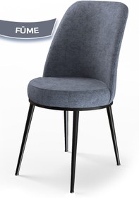 Resim Canisa Concept Dexa Serisi, Üst Kalite Mutfak Sandalyesi, Metal Siyah Iskeletli, 1 Adet Füme Sandalye 