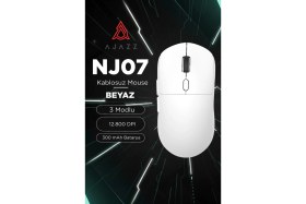 Resim Ajazz NJ07 Kablosuz Ofis/oyuncu Mouse-3 Modlu Kullanm 12.800 DPI-300 Mah Batarya 67 Gram 